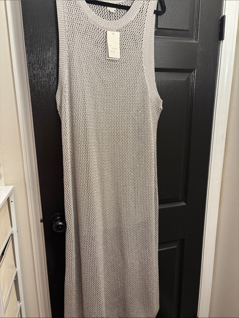 a new day Sleeveless Shimmer Knit Maxi Dress — Light Silver